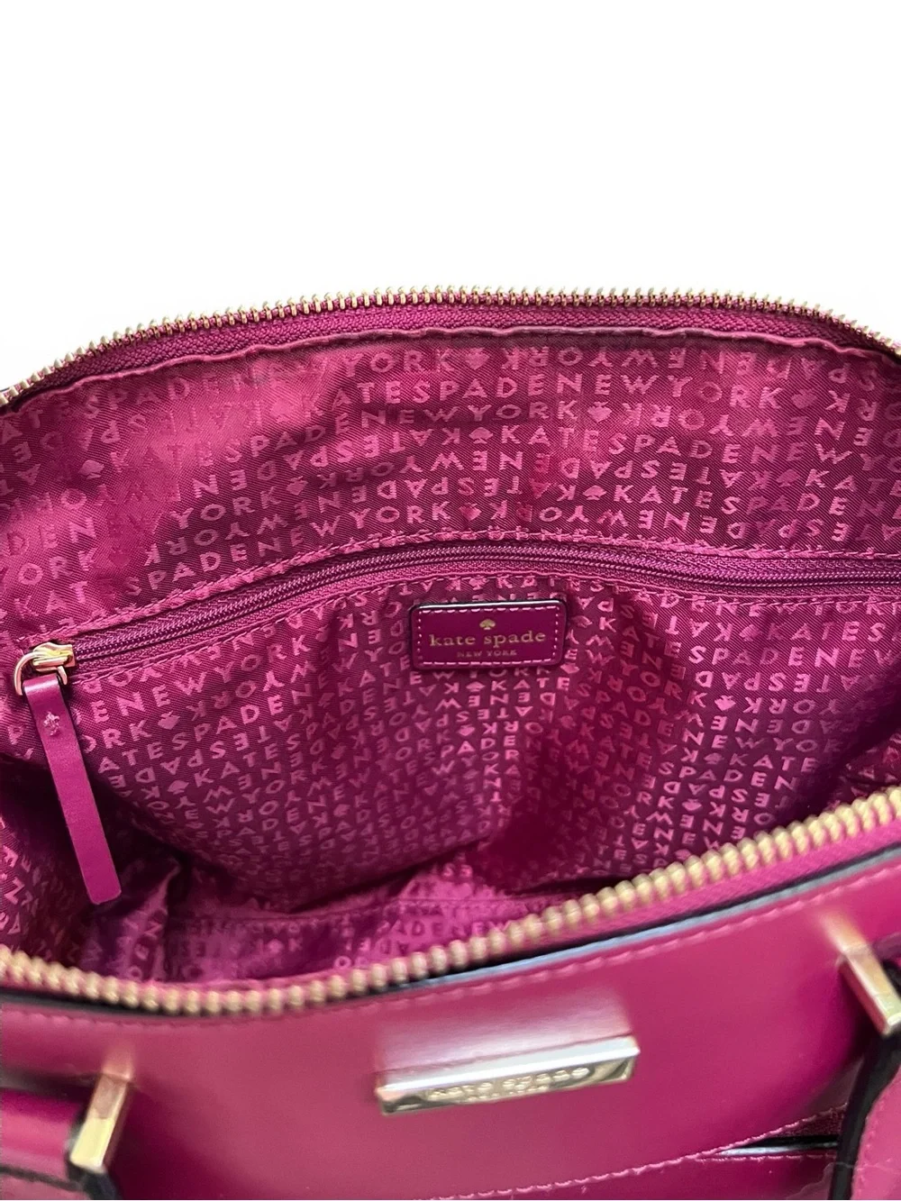 Kate Spade Savannah Parliament Square Leather Satchel Handbag Red Plum WKRU3115